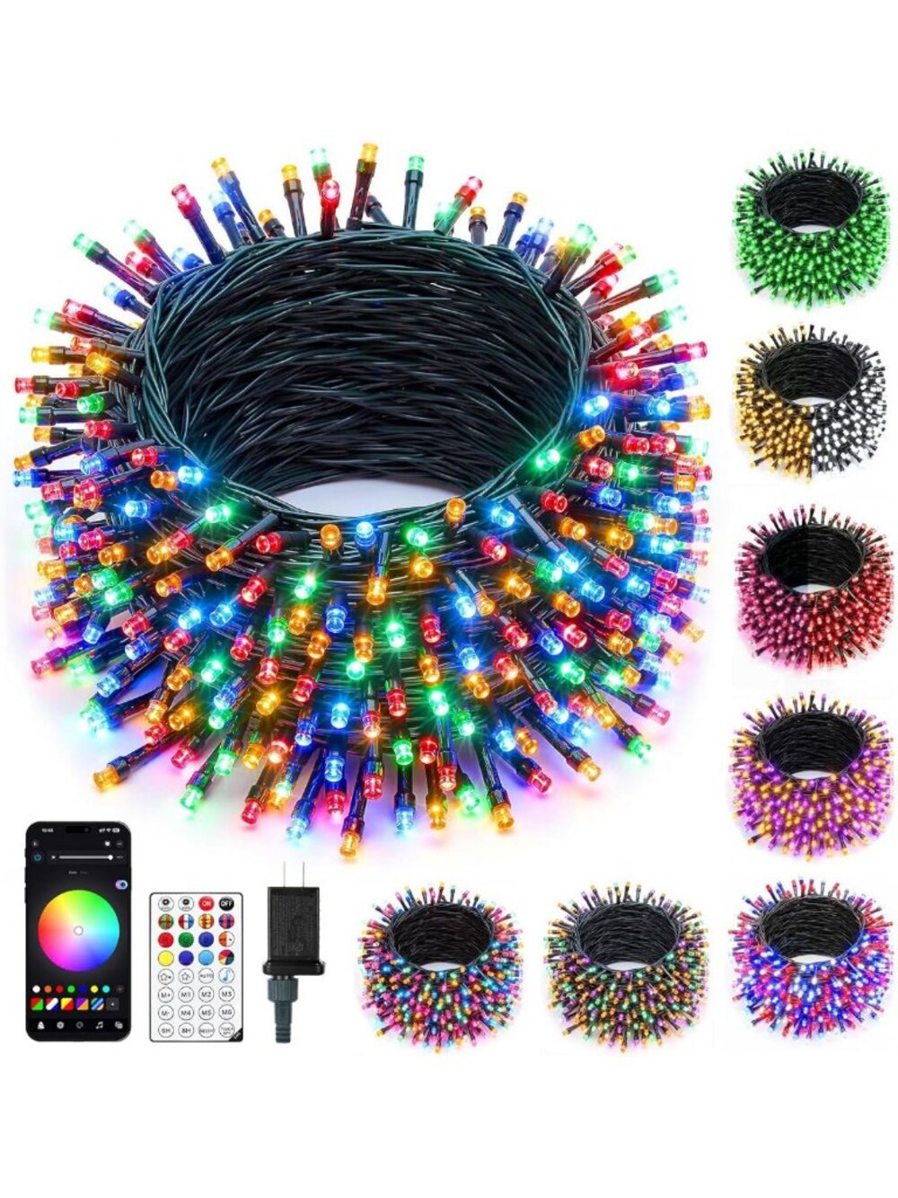 82ft 250LED Smart Color Changing Christmas & Halloween Tree Lights - Festive